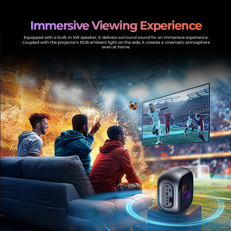 Умный портативный светодиодный мини-проектор Havit PJ215 PRO 4K беспроводной домашний