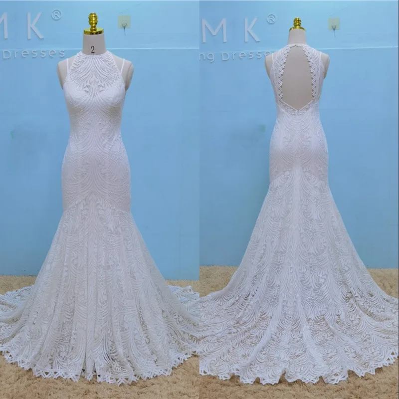 UMK уникальное богемное свадебное платье Русалка эластичное кружевное