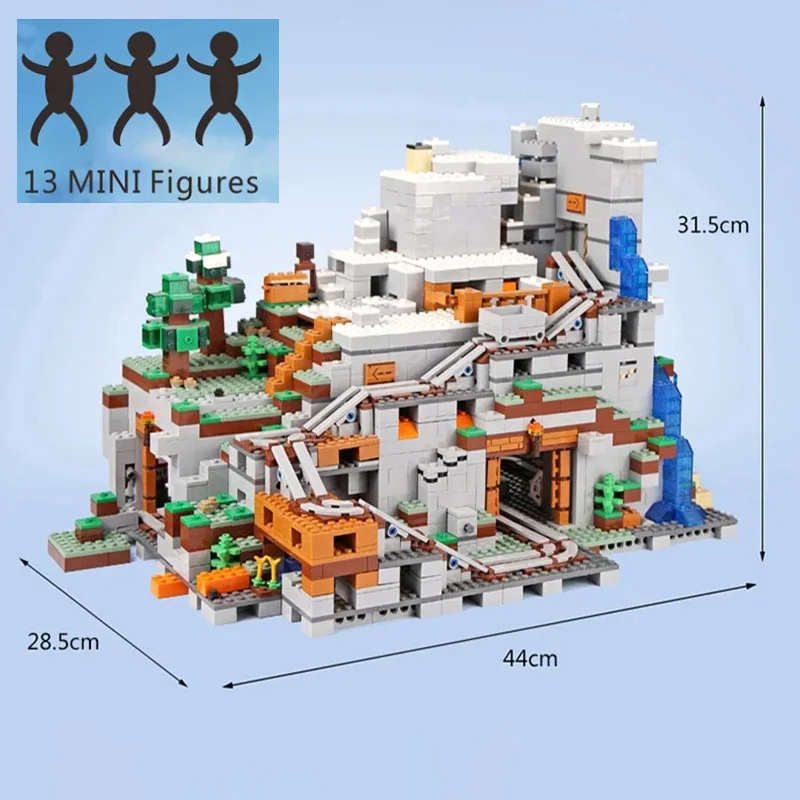 

With 13 MINI Figures Building Blocks Bricks The Mountain Cave My World Educational Toys 76010 Birthday Gifts Compatible 21137