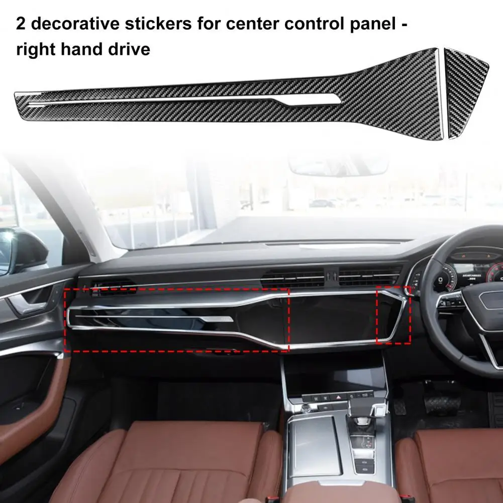 

2Pcs Panel Decor Sticker Compact Anti-scratch Carbon Fiber Interior Styling Dashboard Panel Trim Cover for Audi A6L A7 2019 Righ