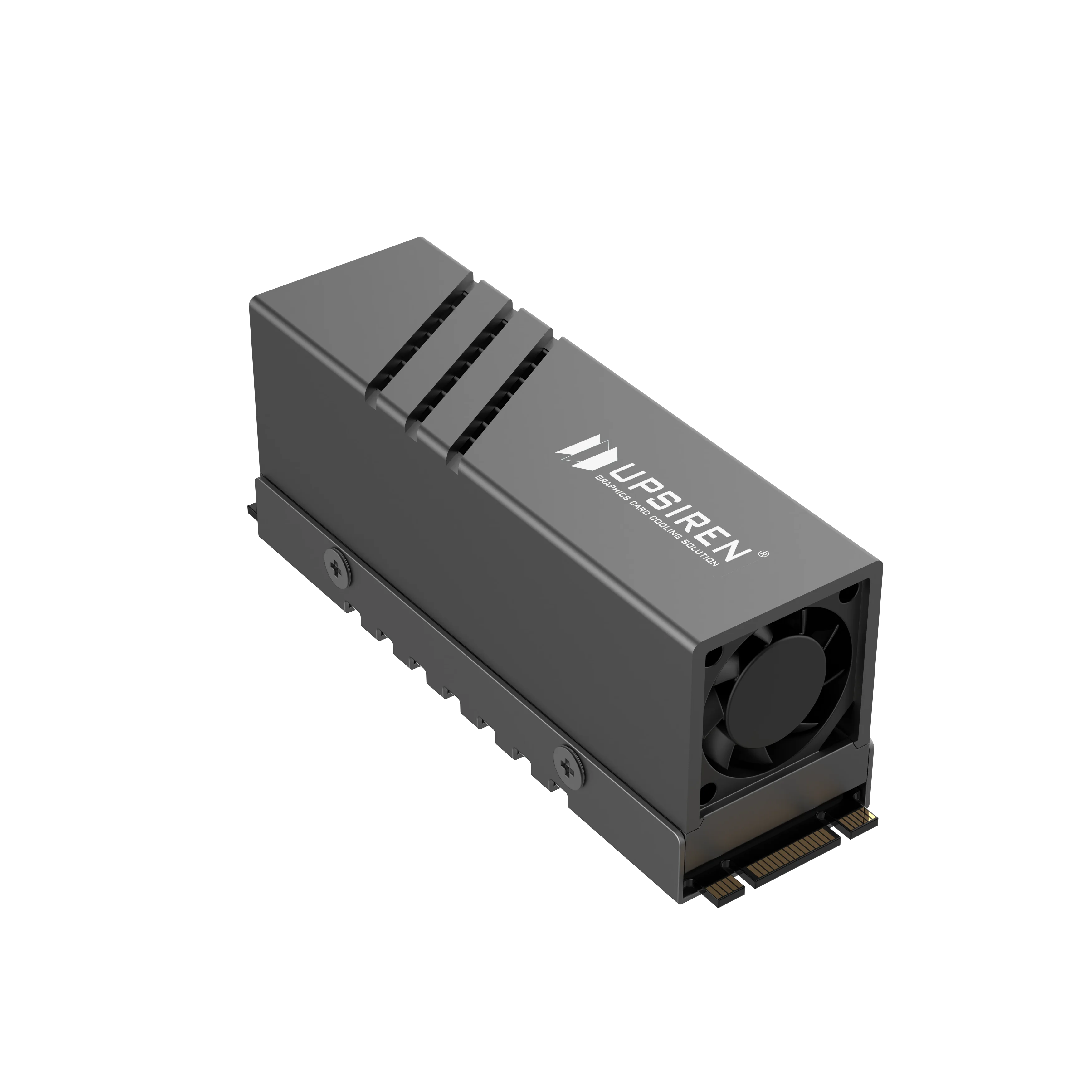 Фото UPSIREN UM-S1 2280 Черный радиатор для SSD/Материал из алюминиевого сплава/Ребра радиатора/Активное охлаждение/Подходит для установки SSD 2280 №2
