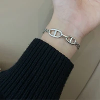 geometry chain bracelet for women 925 stamp friends bracelets on hand luxury woman jewelry accessories korean fashion gaabou
