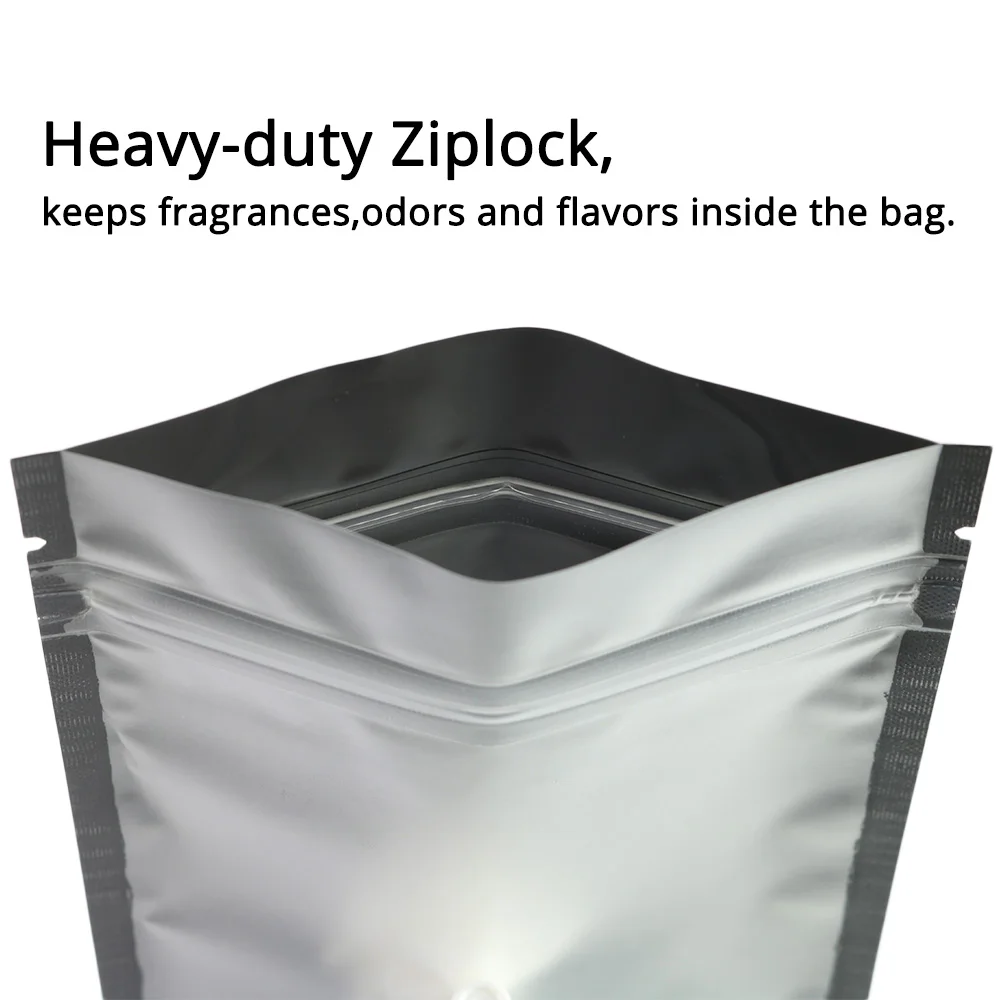 100 шт. матовые черные майларовые сумки с матовым окном и застежкой-молнией