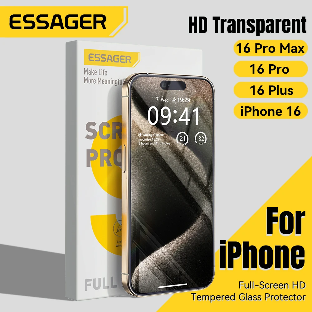 Защитная пленка Essager для iPhone 16 Pro Max Plus 2 шт. HD устойчивая к падению и