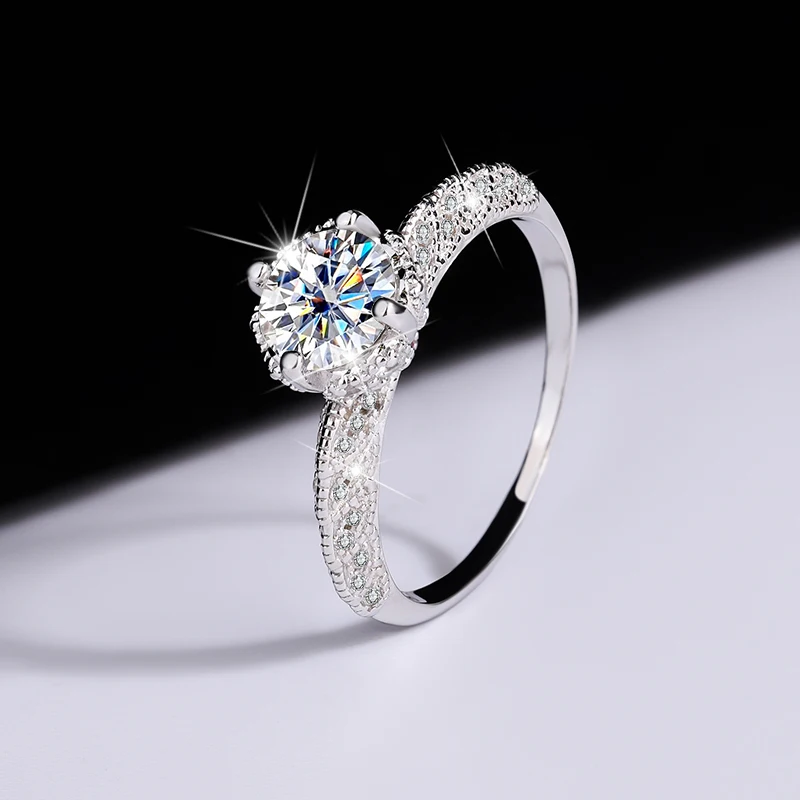 S925 pure silver authentic mozambique drill female ring angel wings of ins diamond trill quickly live factory wholesale