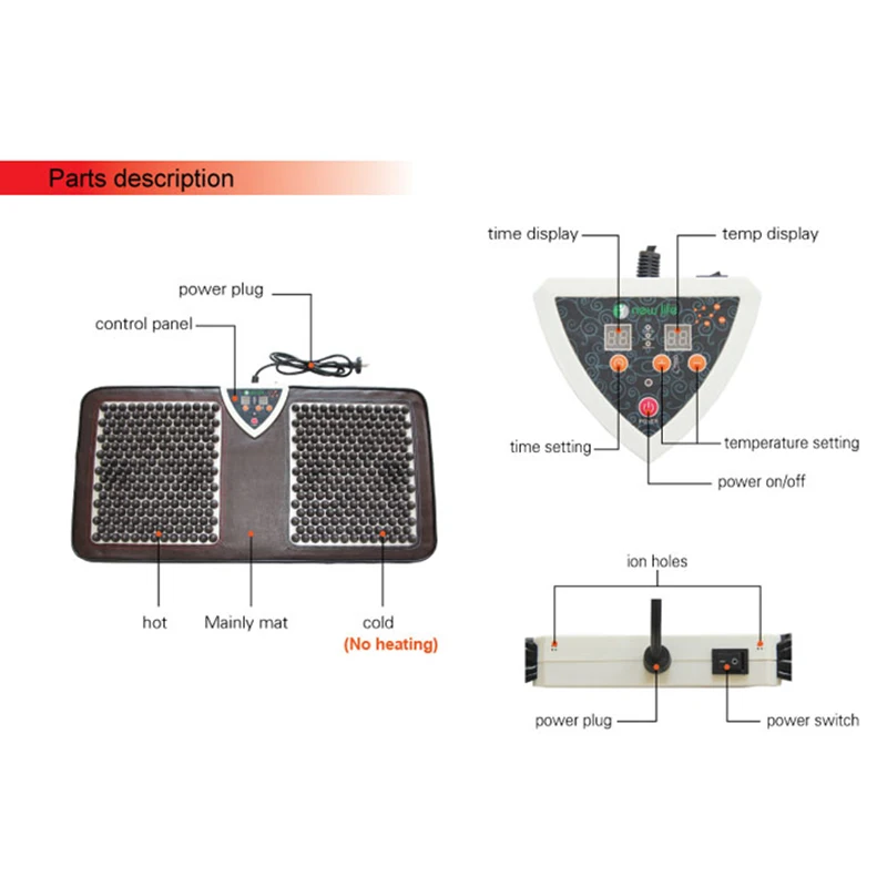 Коврик нефритовый с ИК-подогревом для массажа ног