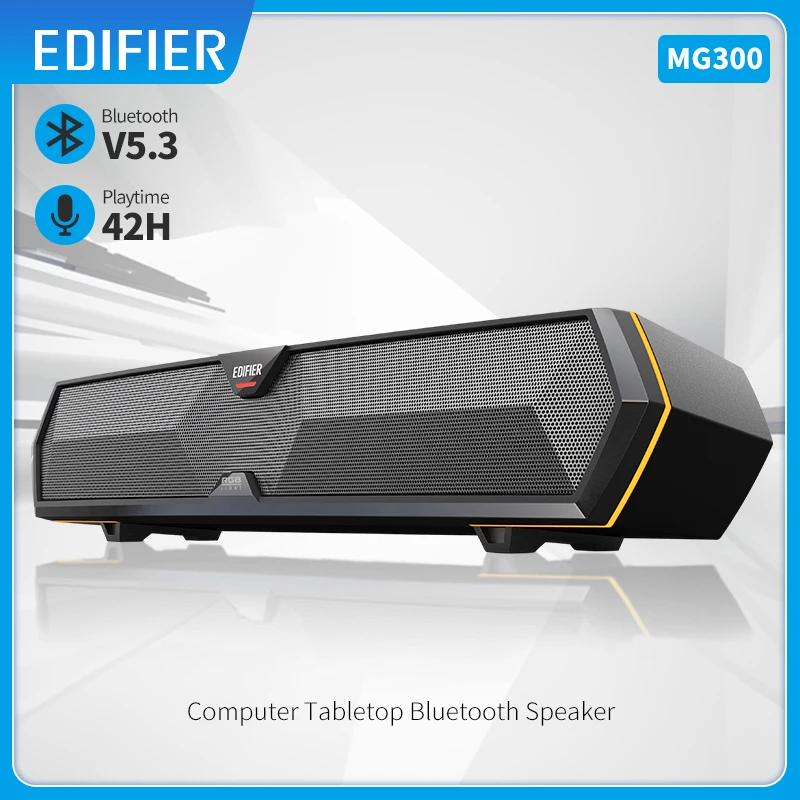 

Edifier MG300 Computer Tabletop Speaker with Microphone, Bluetooth 5.3 Soundbar, 52 mm Full Range Unit, PC, TV, World Premiere