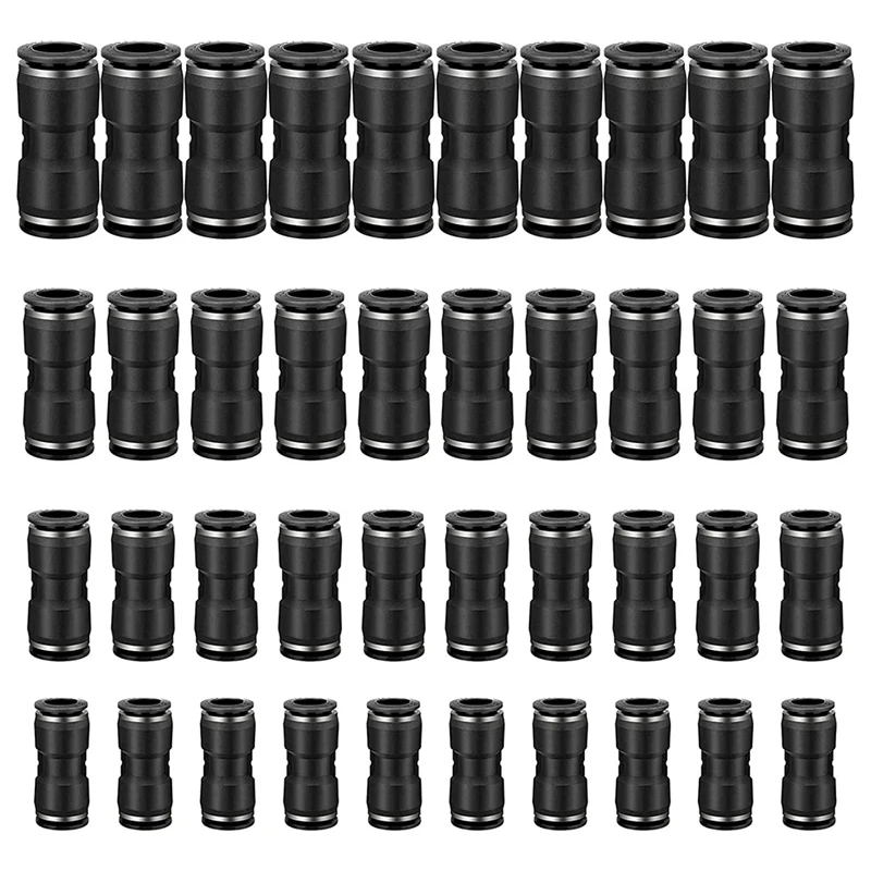 

40 Pieces Straight Push Connectors,Push To Connect Fittings Kit Quick Release Pneumatic Connectors(1/4 5/16 3/8 1/2)