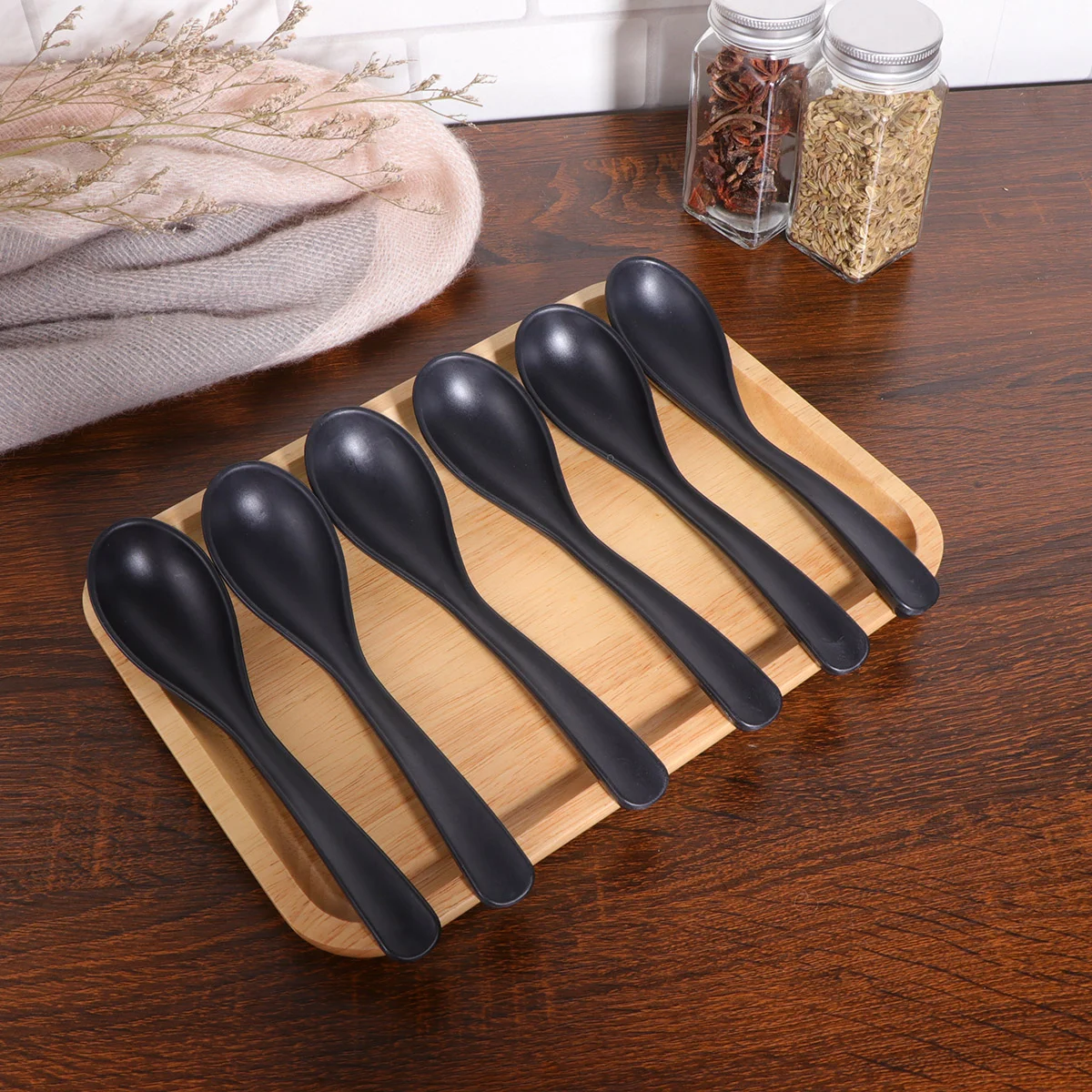 

Spoons Spoon Soup Melamine Rice Asian Chinese Noodle Japanese Dinner Soba Tableware Won Ton Dessert Restaurant Serving Cream Ice