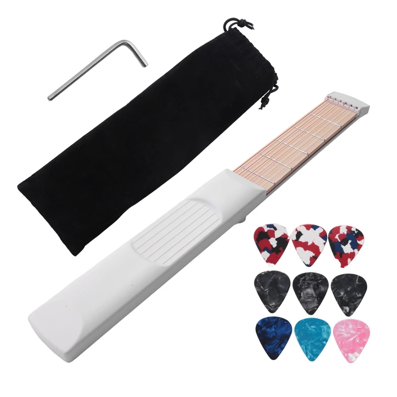 

Pocket Guitar Practice Neck, Guitar Trainer 6 Fret Portable Guitar Chord Practice Tool For Beginner