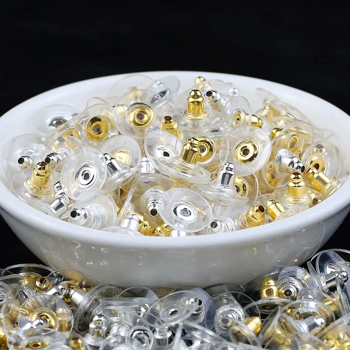 10 мм 100 шт. золотой серебристый серьги назад металлические пробки CCB свободные