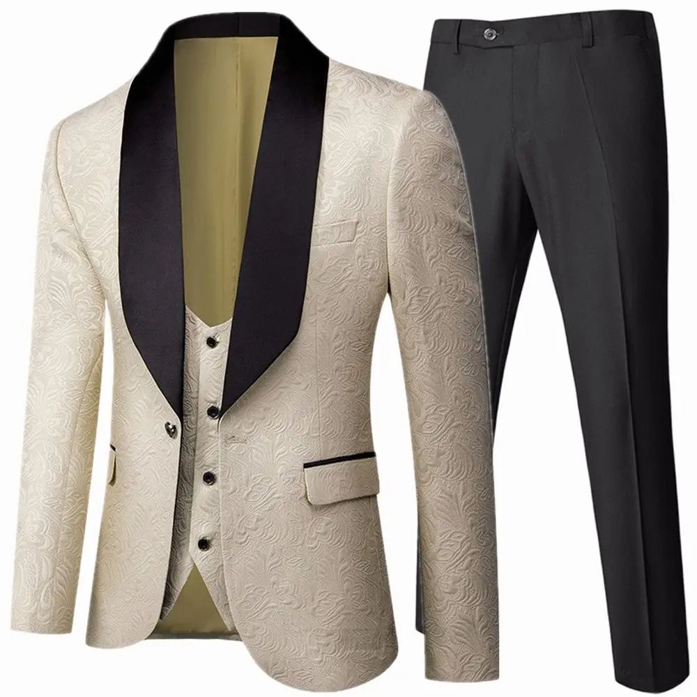 

Banquet Feather Embossing Process Designer Blazer Jacket Pants Vest / Men's 2022 New Suit Coat Waistcoat Trouser 3 Piece Set