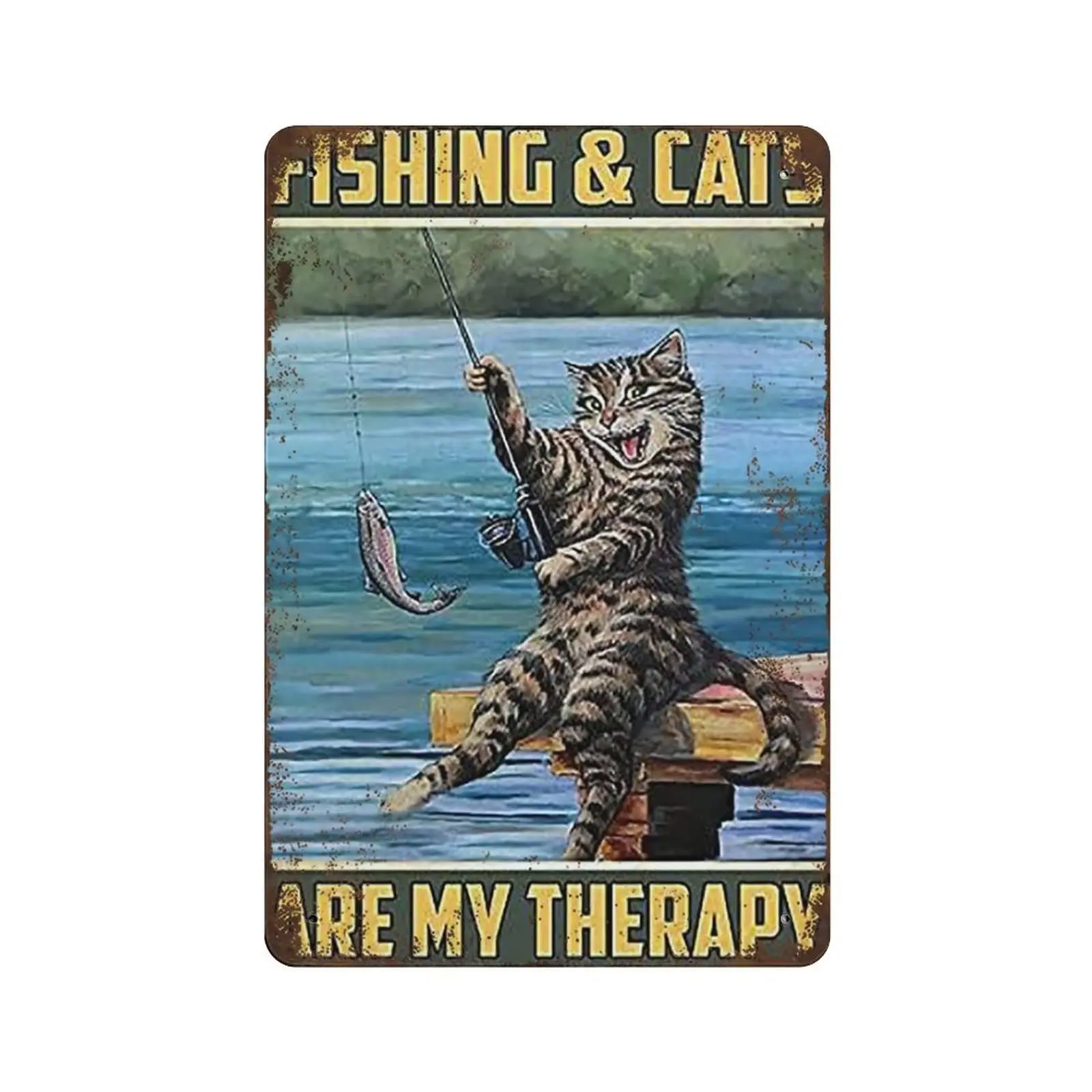 

Прочный Толстый сборный металлический знак, винтажный жестяной знак для рыбалки и кошки-мой дом, жестяной знак, винтажный Настенный декор, Новые знаки для H
