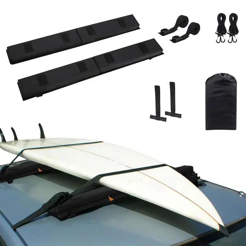 

Soft Roof Rack Folding Kayak Rack Mat Vehicle Crossbar Pad For Kayak Surfboard SUPs Canoe Fits Cars And SUVs Include Quick Strap