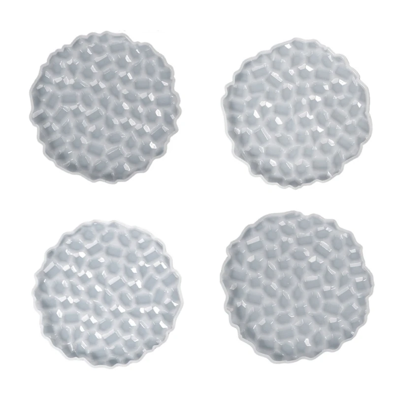 

Irregular Diamonds Coaster Mold Resin Silicone Molds Diy Crystal Glue Storage Tray Mold for Making Fruit Storage Plate