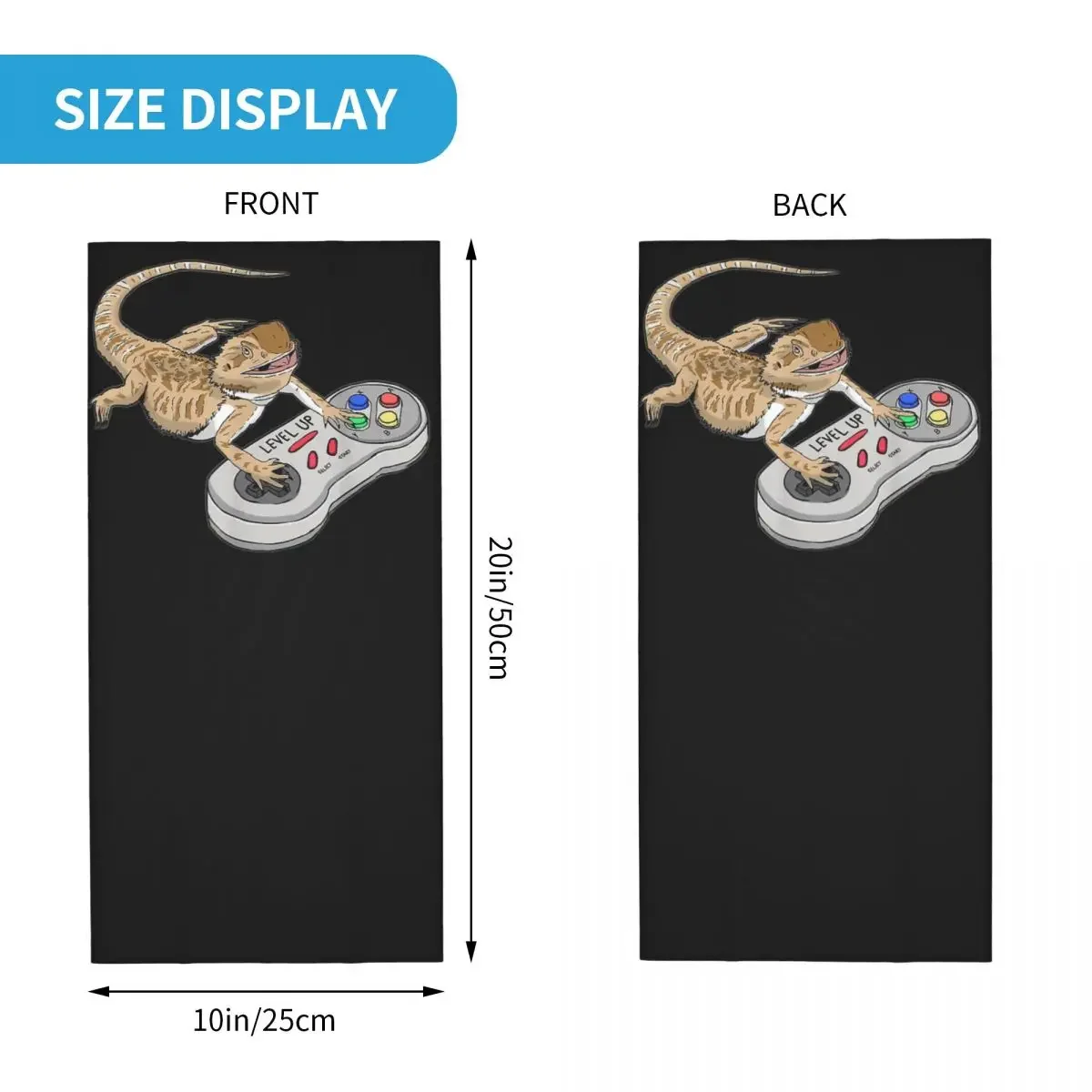 Gecko Love - бандана с улыбающимся чехлом маска на шею шарф принтом