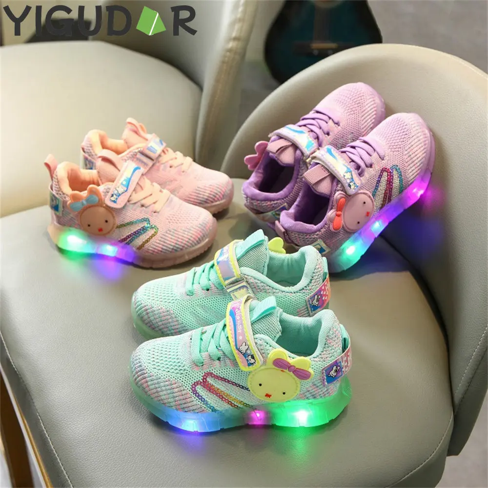 

1Y 6Y Kids Autumn Cartoon Glowing Sneaker Baby Children Breathable Platform Led Light Girls Boys Cute Shoes for Toddlers A099