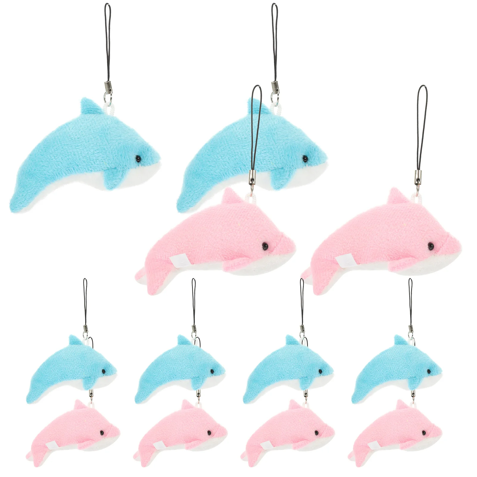 

12 Pcs Key Chain Hook Plush Bag Trendy Keychains Decorative Stuffed Dolphin Pp Cotton Lovely