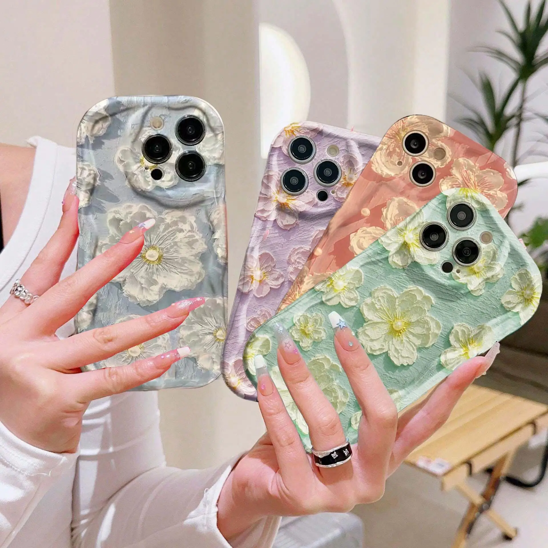 Чехол Ins для картины маслом цветы Infinix Hot 30 40 40i 30i 30Play TECNO SPARK GO2024 20 20C ZERO30 4G SMART 8 7