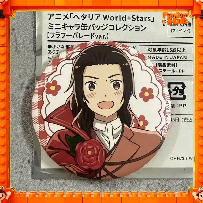 Фото Оригинальный голографический значок-пин из серии Hetalia Flower Series с Ван Яо и Артуром Киркландом (чиби), аниме-атрибутика, игрушка, подарок №4
