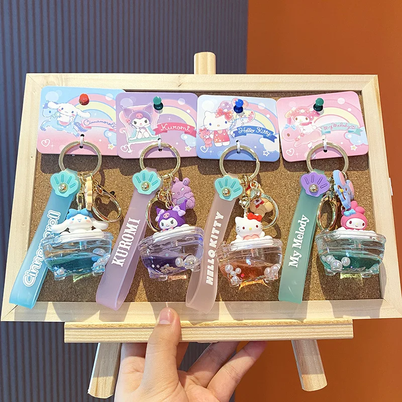 

Kawaii Sanrio Keychain Mymelody Kuromi Cinnamoroll Keychain Car Key Ring Bag Pendant Accessories Backpack Key Buckle Xmas Gift