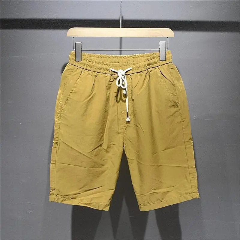 

Lightweight Cool Casual Shorts For Men In Summer Solid Color Elastic Drawstring Elastic Waist And Quarter Pants For Comfortable