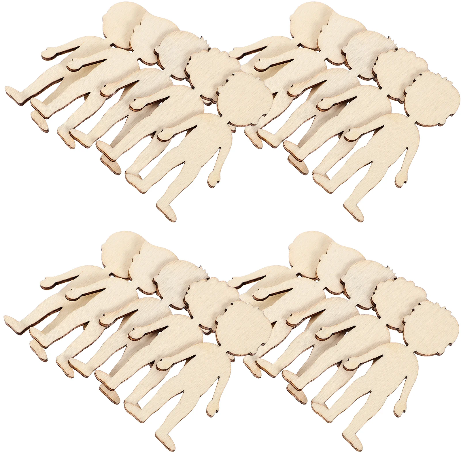 

50pcs Unfinished Wood Cutouts Wood Slices DIY Wood Slices Paintable Cutouts