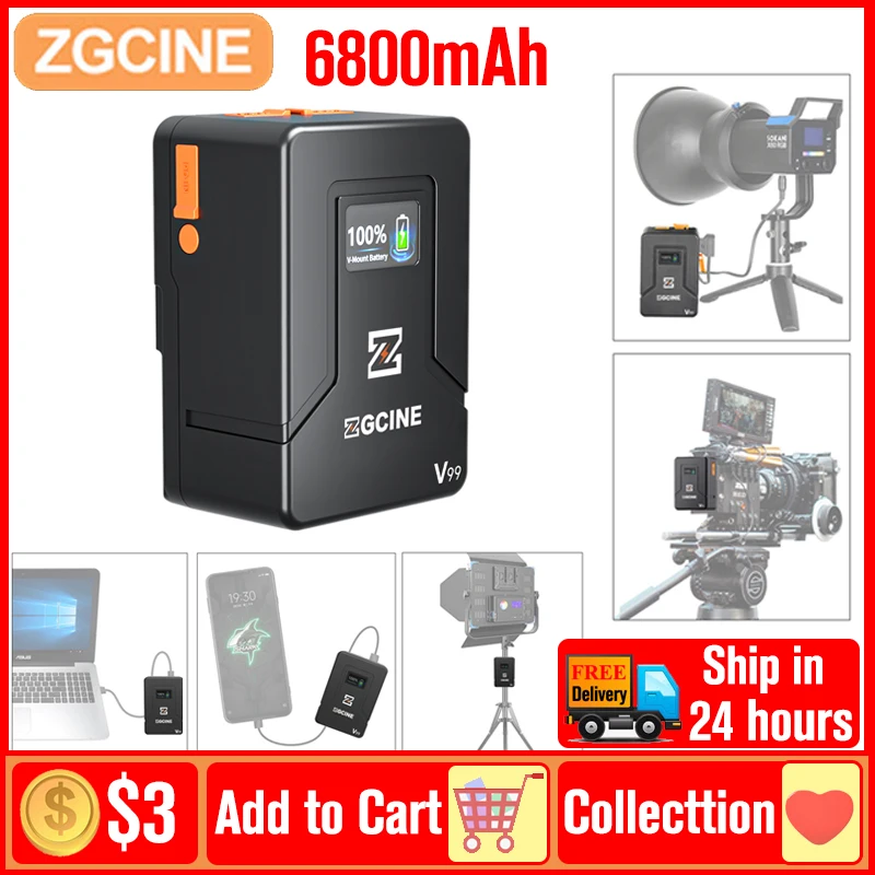 

ZGCINE ZG V99 ZG-V99 V крепление батареи V-Lock литиевая батарея для Type-C USB микро карманные батареи для камер смартфонов ноутбуков
