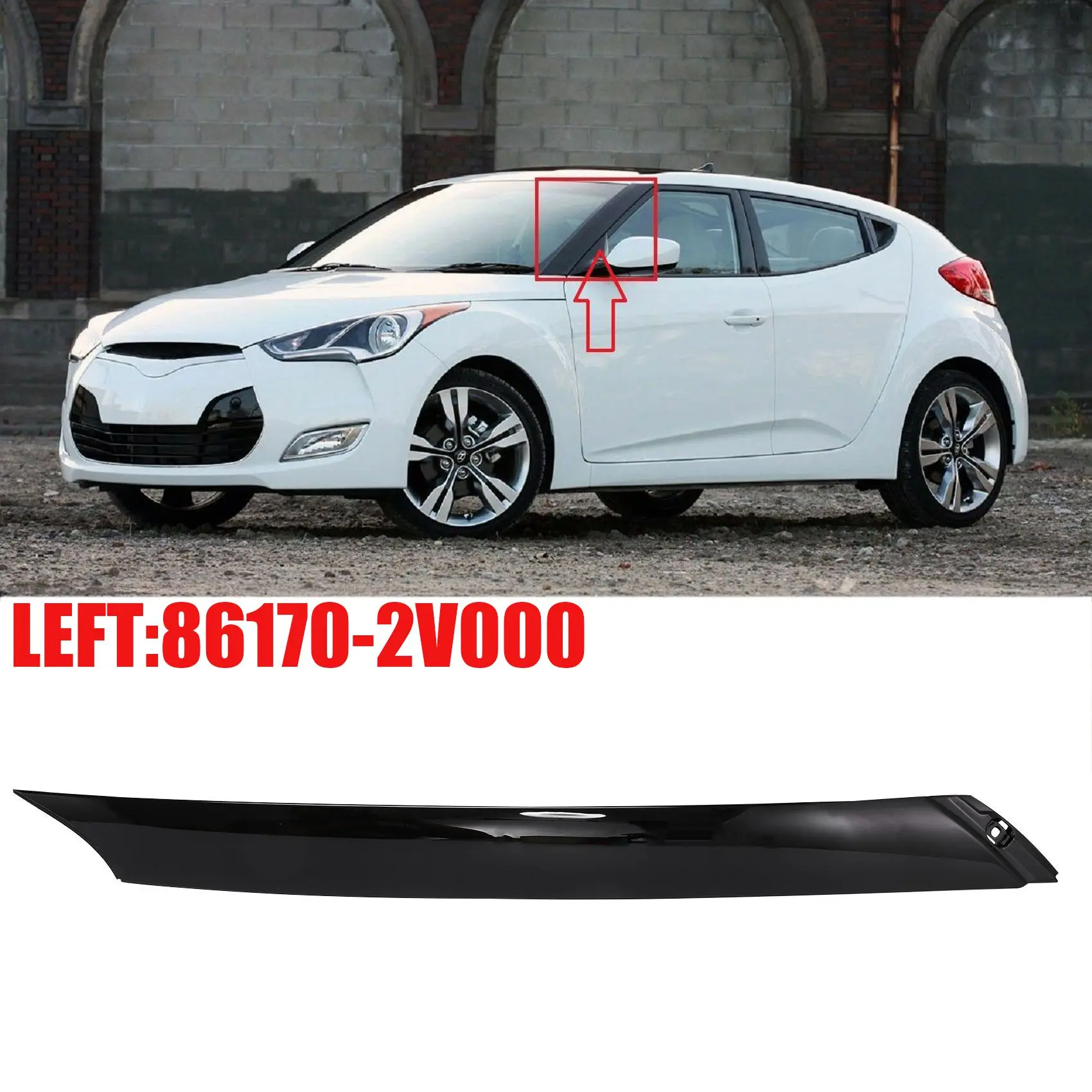Полоса для отделки лобового стекла автомобиля Hyundai Veloster 2011-2017 86170-2V000 86180-2V000