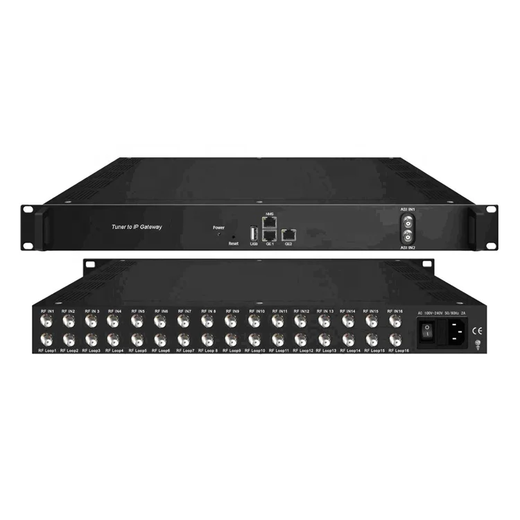 

16 dvb-s2/t2/atsc/isdb-t tuner to IP streaming output tuner IPTV Gateway