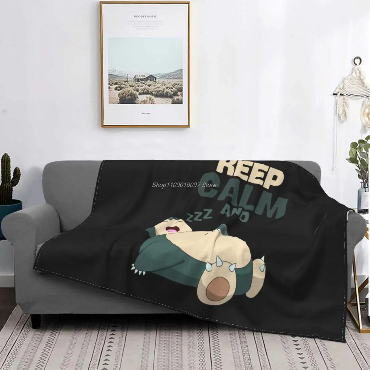 

Snorlax Blanket Sleep Cute Anime Bedspread Plush Super Soft Cover Flannel Spread Bedding Bed Travel Velvet Outlet Art