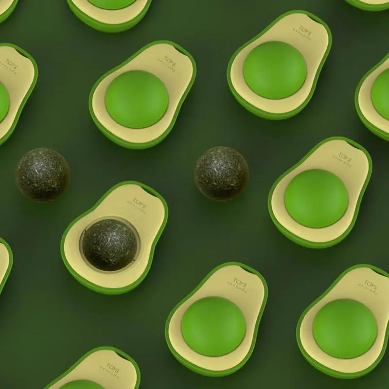 Avocado Catnip Wall Ball Cat Toys Edible Licking Balls Snack Healthy Rotatable Treats Kitten Playing Toy Supply | Дом и сад