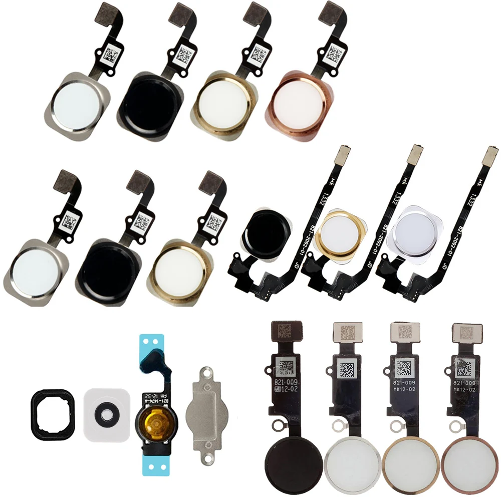 Home Button With Flex Cable For iPhone 5 5C 5S 6 Plus 6s 7 7Plus 8G 8 Black/White/Gold/ Rose Gold Assembly |