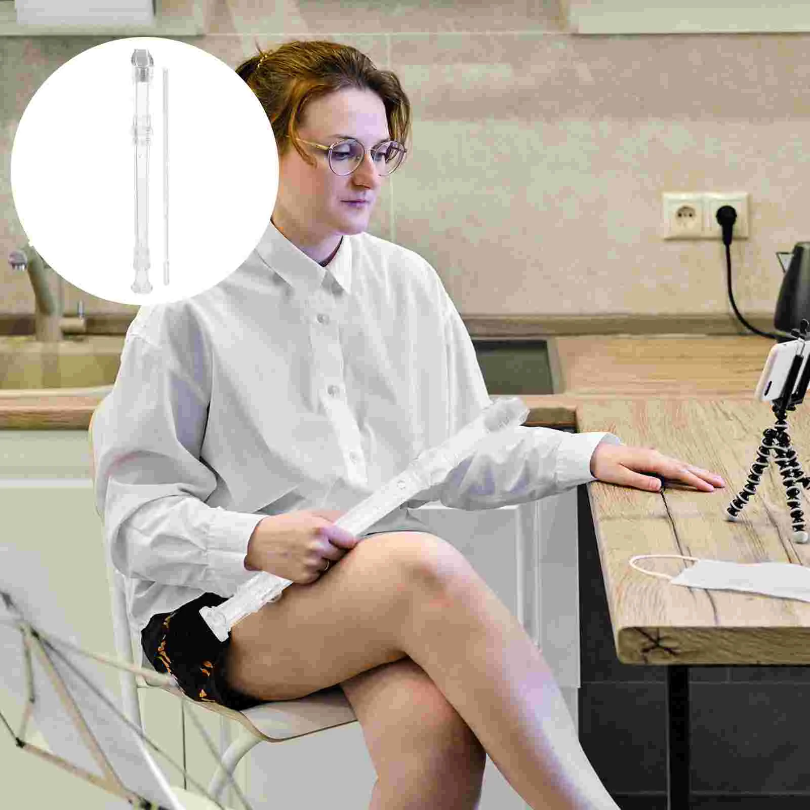 Игрушечная флейта-кларнет детская музыка 325X3X3 см рекордер черный для пальцев 8