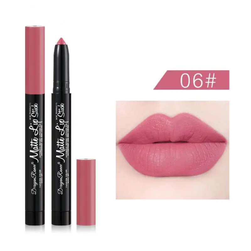 

Smooth Matte Lipstick Pen Lip Liner Pencil Waterproof Sweatproof Long Lasting Lipgloss Pink Plump Lip Makeup Korean Cosmetics