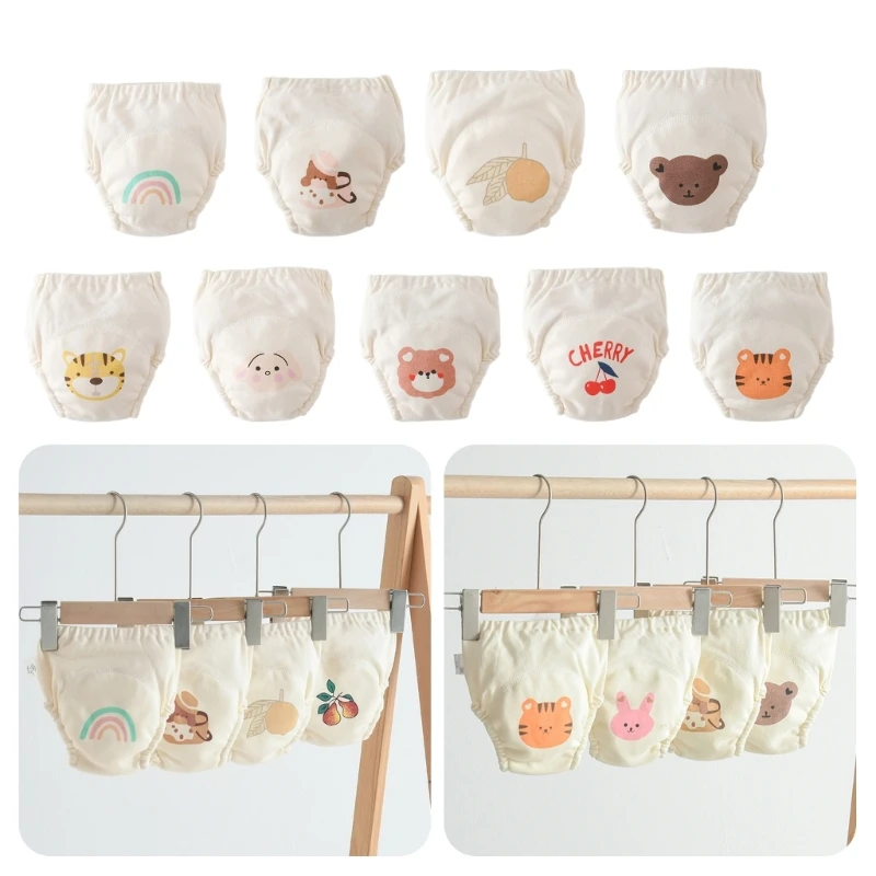 

Детские подгузники Многоразовое нижнее белье для малышей Моющиеся брюки с абсорбирующей мочой QX2D