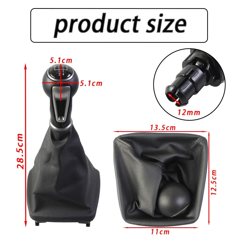 Фото Ручка переключения передач с кожаным чехлом-пыльником для SEAT IBIZA IV 6J 2009-2012, рычаг переключения передач №4