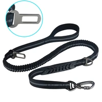 2 in 1 pet seat belt dog leash safety belt for cars durable nylon vehicle harnesses safety leash with elastic buffer