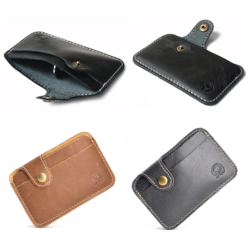

Men's Card Wallet Short Matte Leather Retro Multi-card Frosted Fabric Card Holder Money New Minimalist Purse Snap Coins Bag