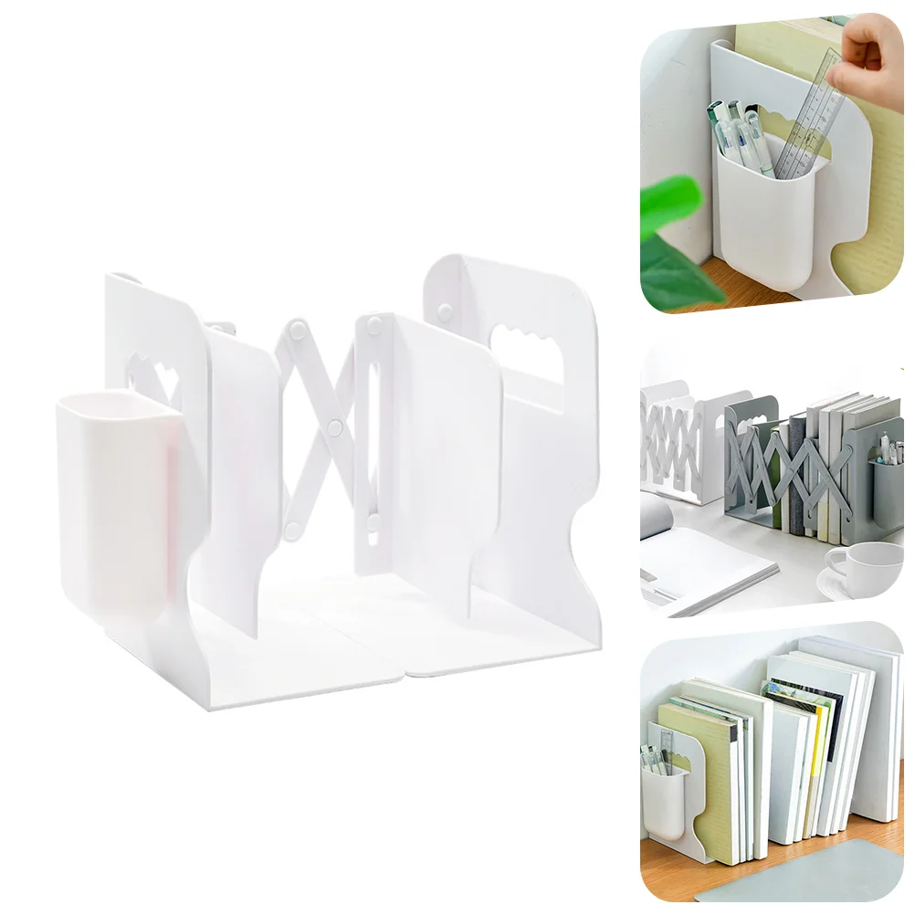 

Metal Bookends Heavy Books Retractable Bookshelf Pen Holder Desk Desktop Stopper