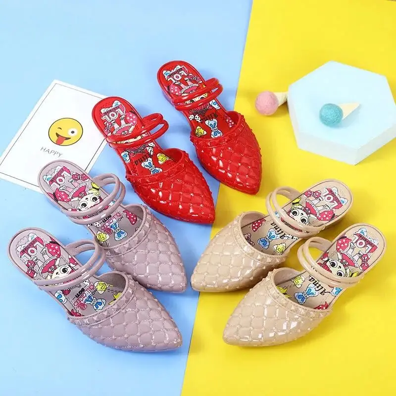 

Girls Slippers Summer New Baby Shoes Little Girl Princess Shoes Soft Bottom Non-slip Medium Heel Shoes Children's Sandals