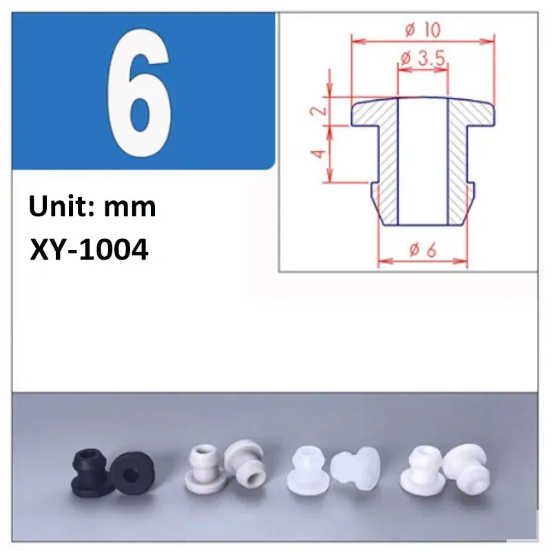 1-10 шт., прозрачная силиконовая резина, заглушка с сквозным отверстием, заглушка, заглушки, уплотнительная пробка от 4,5 мм до 50,6 мм