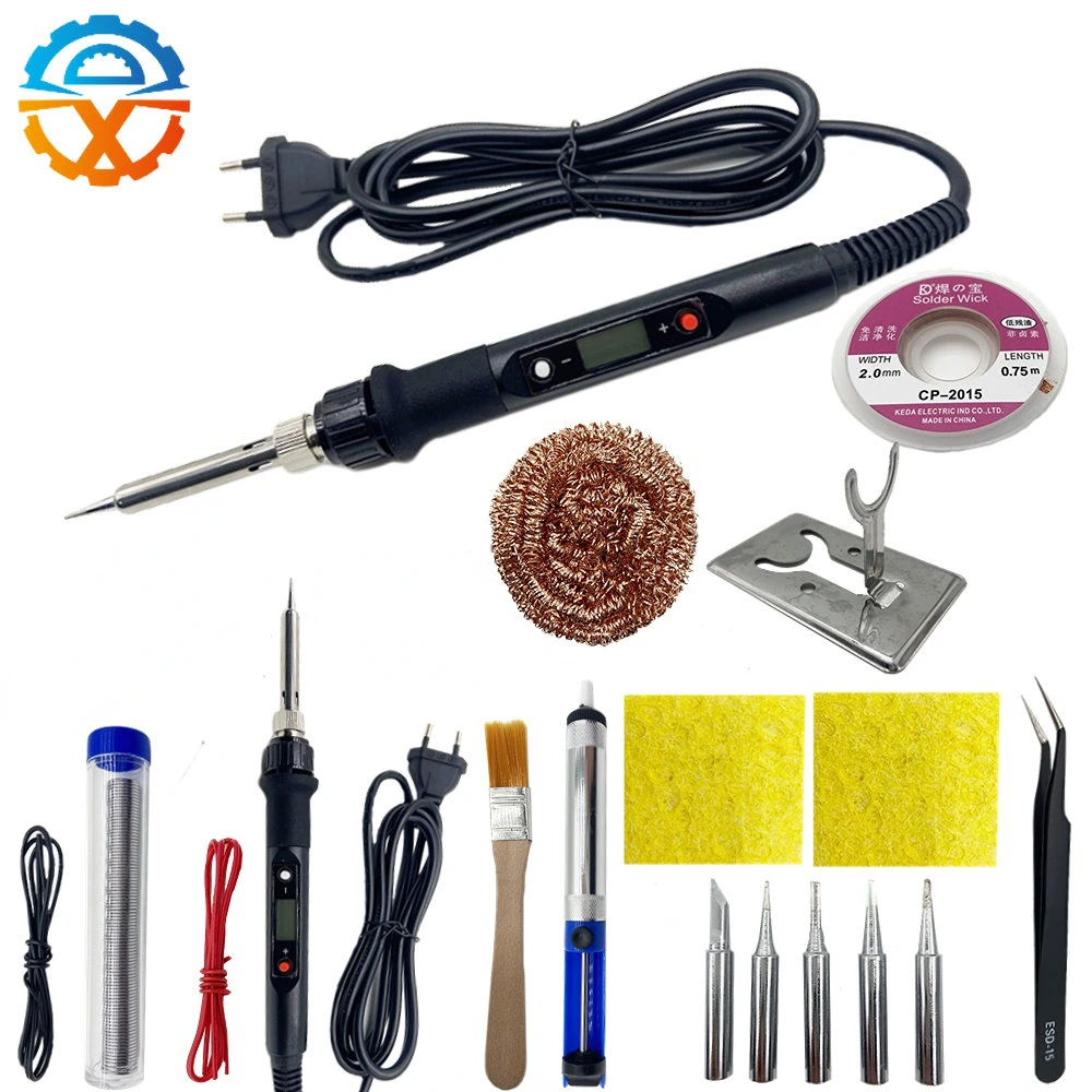 New Electric Soldering Iron Kit Set Digital Temperature Adjustable  Welding Tool Solder Tin With  Iron Tips Repair Tools