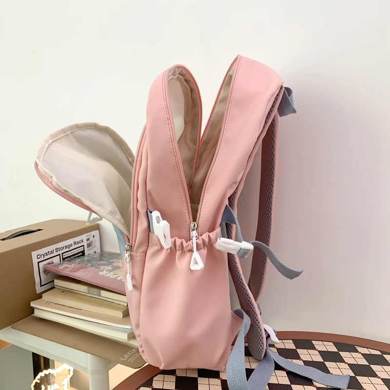Newest Large Capacity Girls School Book Shoulders Backpack Women Bags Letters Female Bagpack Travel Laptop Bolsa Mochila Pink