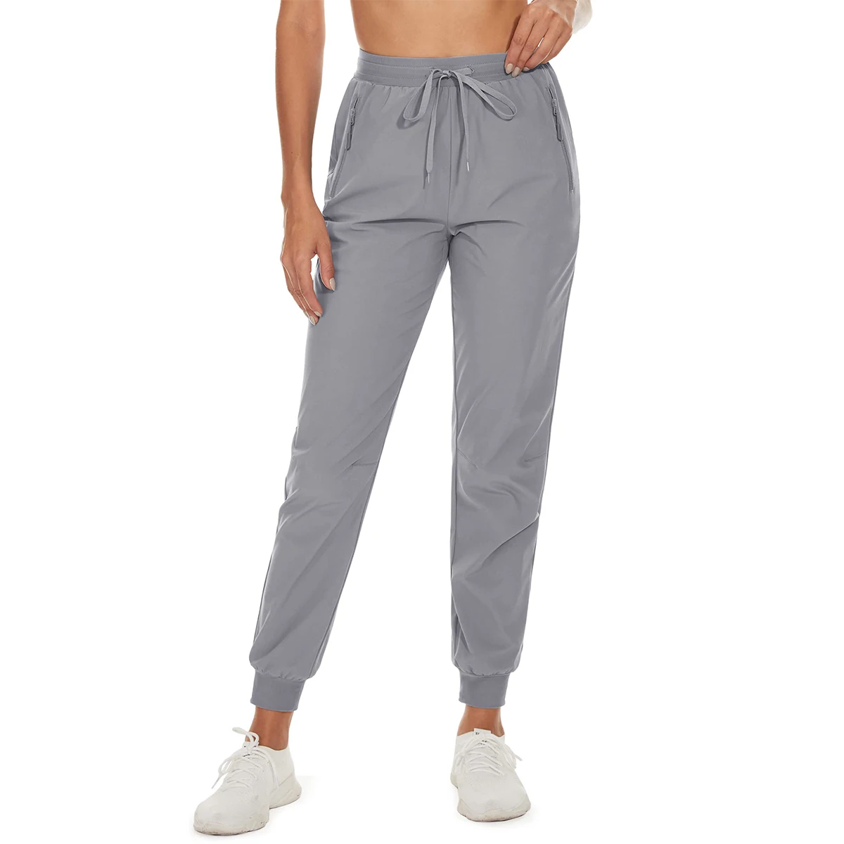 Женские быстросохнущие спортивные летние брюки MAGCOMSEN светло-серые/серые