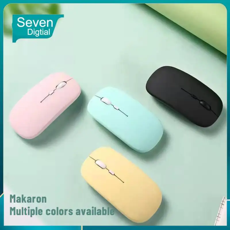 

Mouse Macaroon Mouse Single-mode G Silent Dry Battery Ultra-thin Wireless Mouse Mouse Computer Accessories 2023 New