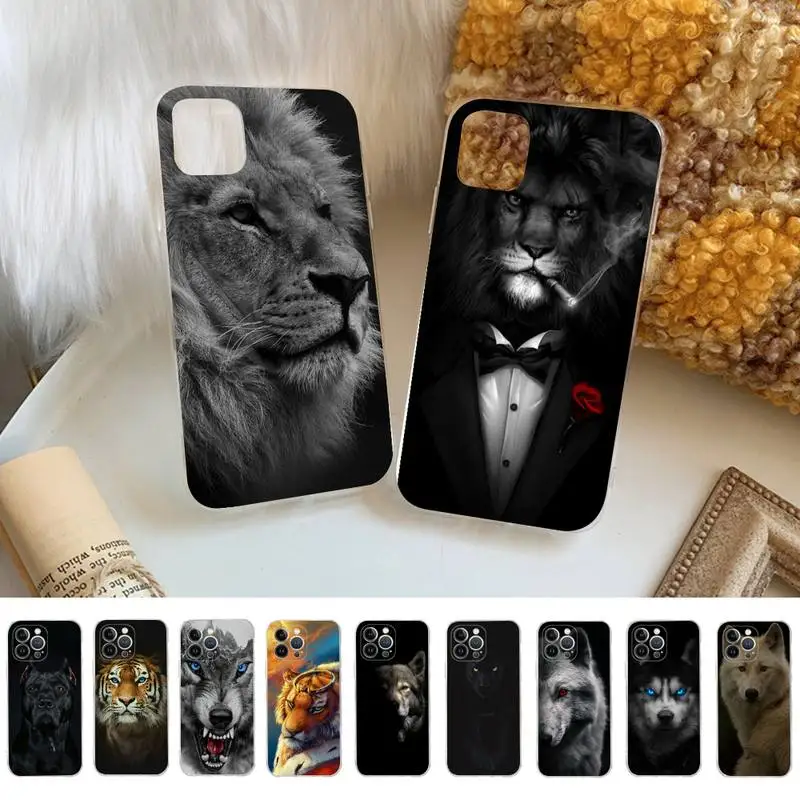 

Wolf Dog Cat Bird Lion Tiger Animal Phone Case For iPhone 14 13 12 Mini 11 Pro XS Max X XR SE 6 7 8 Plus Soft Silicone Cover