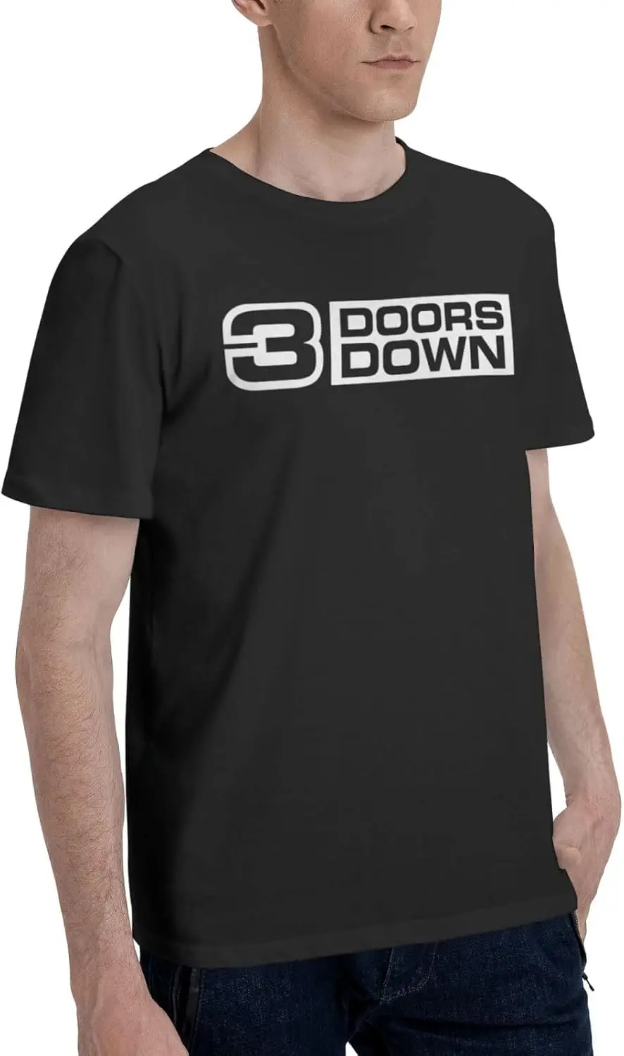 GERRIT Strange Music Черная повседневная мужская футболка с круглым вырезом и короткими