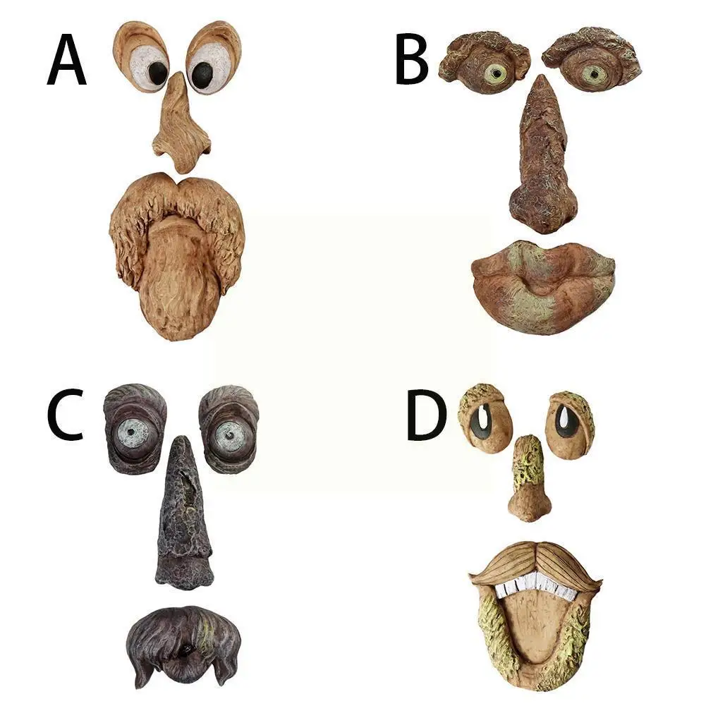 

Полимерное лицо дерево лай призрак украшение Пасхальный наружный Jardineria сад реквизит Z1u7