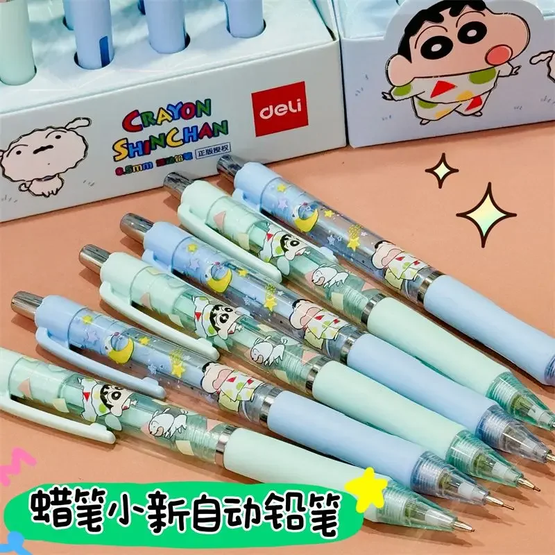 Miniso Anime Crayon Shin chan Press Pencil with Rubber Cartoon Japanese 0.5/0.7 Constant Core